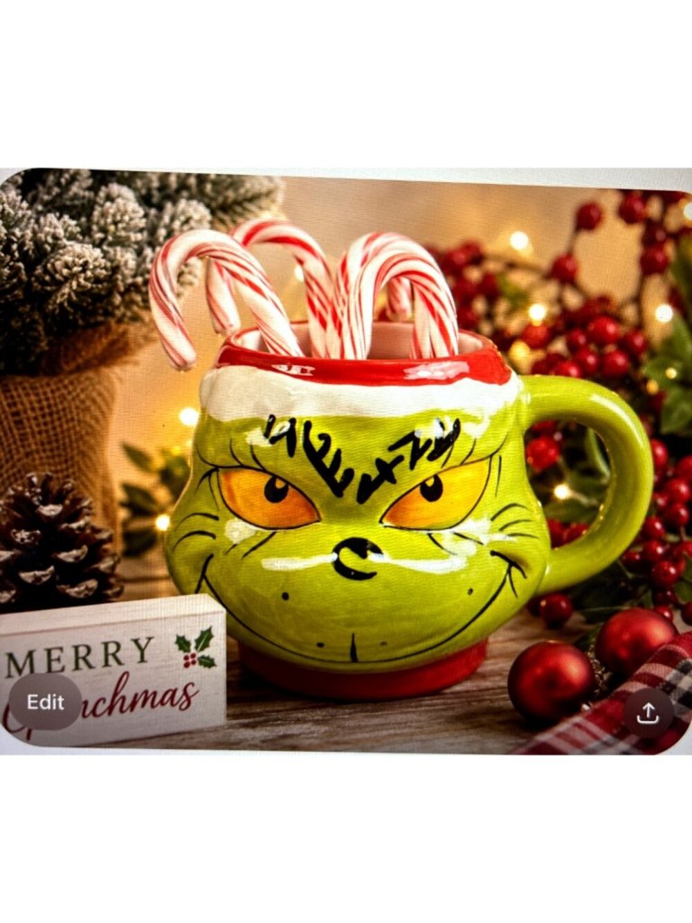 2024 Dr. Seuss The Grinch Sculpted Christmas Mug Santa Hat 14 oz Ceramic Cup - Picture 8 of 11